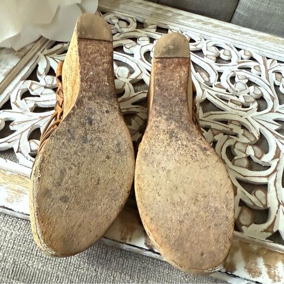 Tory Burch Leather Platform Wedge Heels Sandals Women’s 6 - Picture 8 of 12